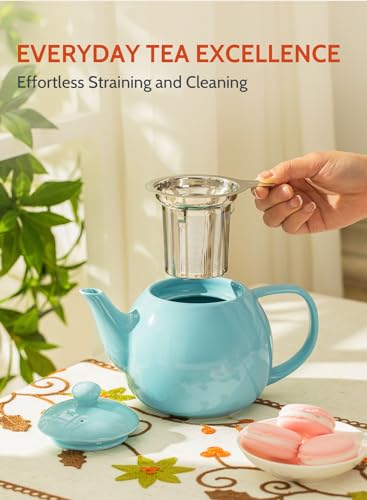Teapot Porcelain Tea Pot with Stainless Steel Infuser