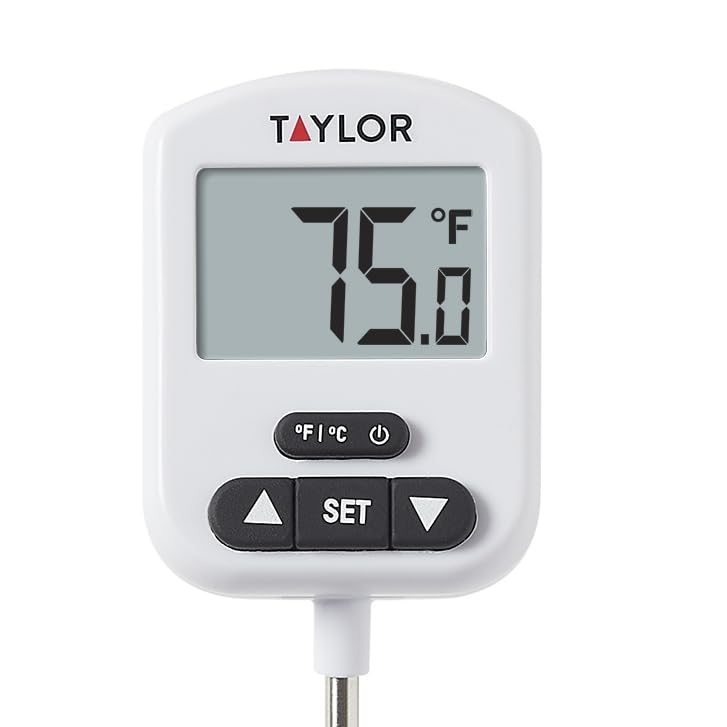 Programmable Digital Candy and Deep Fry Thermometer with Green Light Alert Display