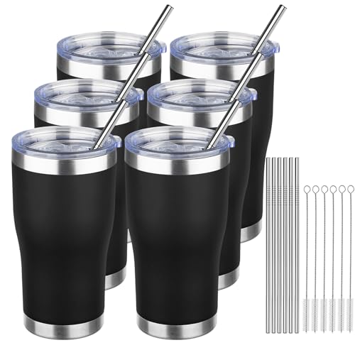 20oz Insulated Tumbler with Lid Straw Travel Coffee Mug Cup