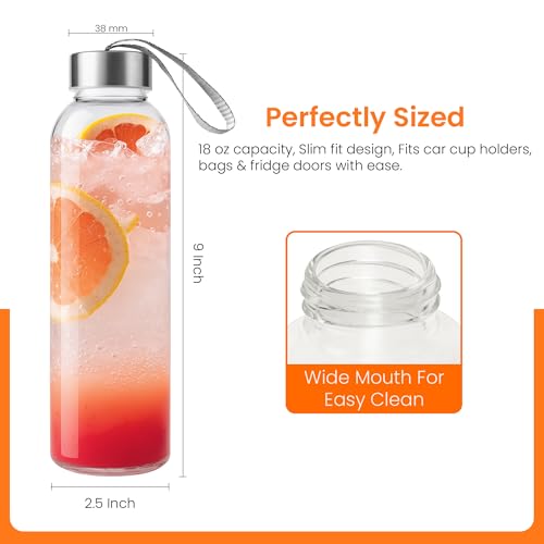 Clear Glass Bottles with Lids (6 Count)