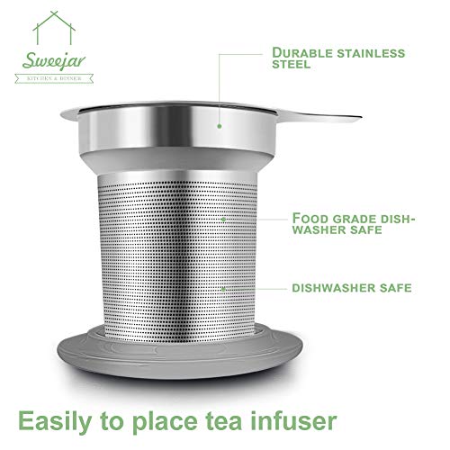 Sweejar Porcelain Tea Infuser Mug with Lid