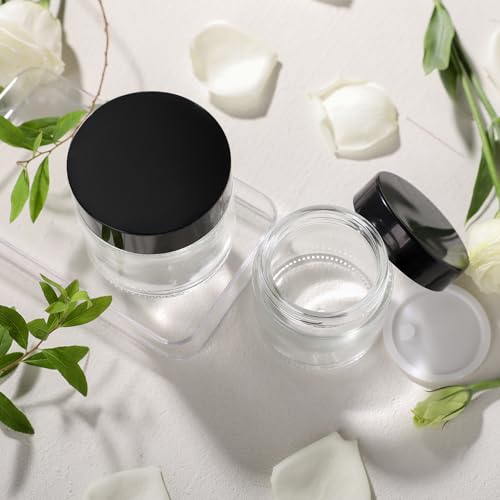 2oz Glass Cosmetic Jars With Lids 3pcs Small Makeup Containers (3 Count)