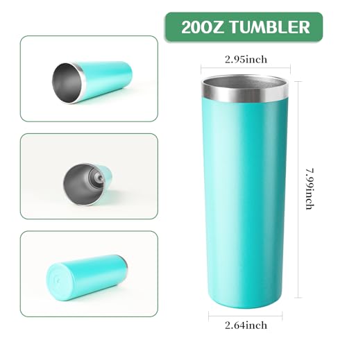 20 oz Skinny Tumbler with Lid and Straw (4 Count)