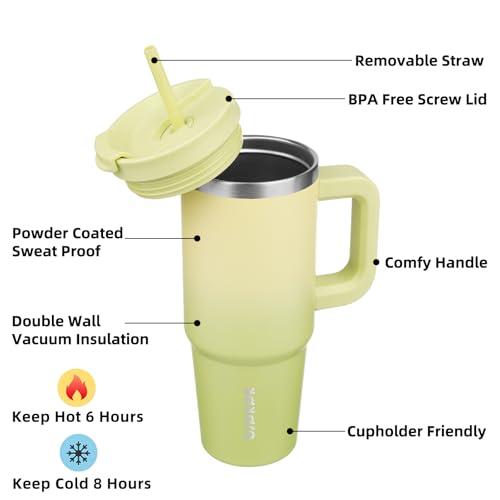 30 oz Insulated Tumbler with Handle & Straw