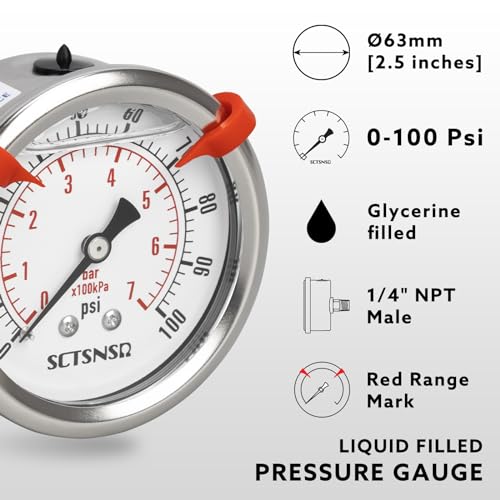 0 to 100 Psi Pressure Gauge