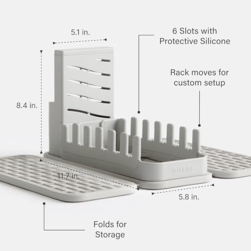 Home Collapsible Dish Drying Rack with Stone Dish Pad