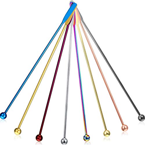8 Pcs 7.5 Inch Stainless Steel Coffee Beverage Stirrers (8 Count)