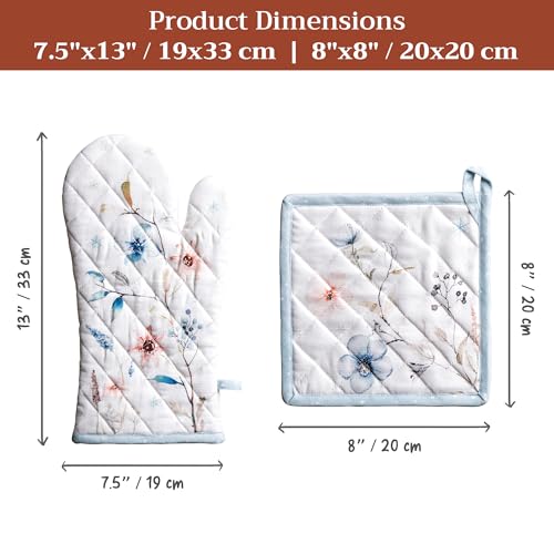 100% Cotton Oven Mitt & Pot Holder Set
