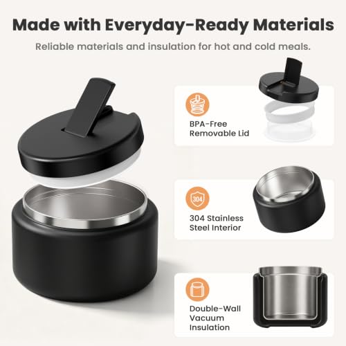 13.5oz Soup Thermo for Hot Food Kids with Buckle Lid Insulated Vacuum Food Jar Wide Mouth Leakproof Stainless Steel Lunch Container