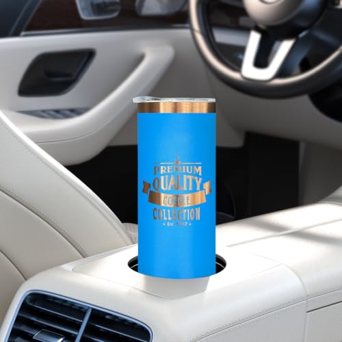 20 oz Skinny Tumblers Bulk with Lids and Straws Baby Blue (4 Count)