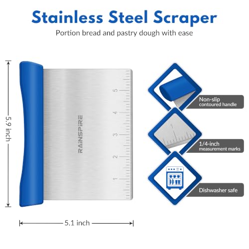 Multi Purpose Stainless Steel Bench Scraper Dough Blender & Pastry Cutter