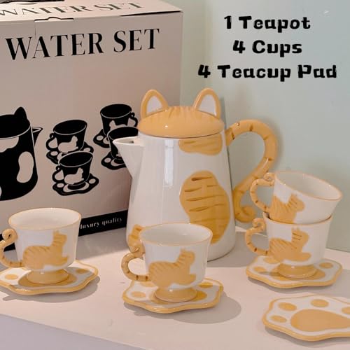 Ceramic Cat Tea Set