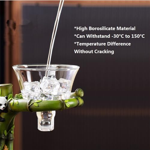 Lazy Kungfu Glass Tea Set Semi Automatic Drip Rotating with Infuser Glass Teapot