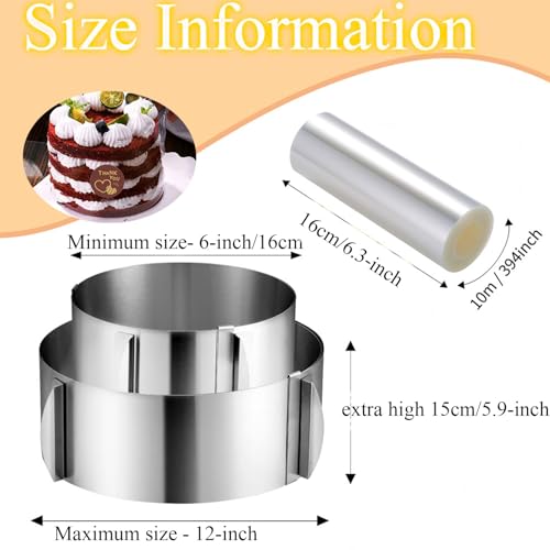 Cake Ring Extra High 15cm Acetate Cake Collar Set