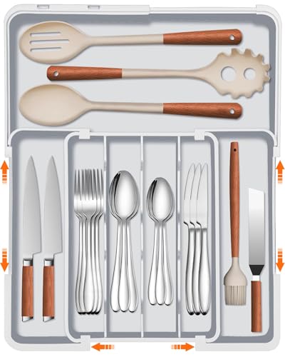 Adjustable Silverware Drawer Organizer