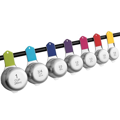 Magnetic Stainless Steel Measuring Cups Set of 7