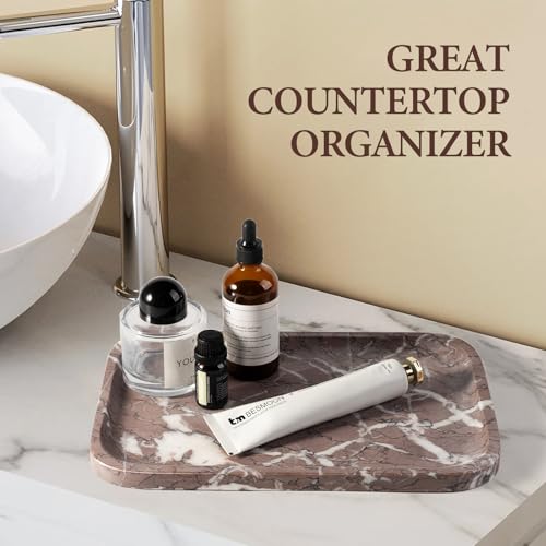 Marble Tray 12"x8" Marble Vanity Tray for Countertop Bathroom Kitchen Dresser