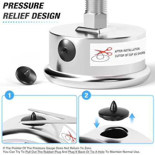 0~200Psi Liquid Filled Pressure Gauge Stainless Steel with 316 Stainless Steel Joint 1