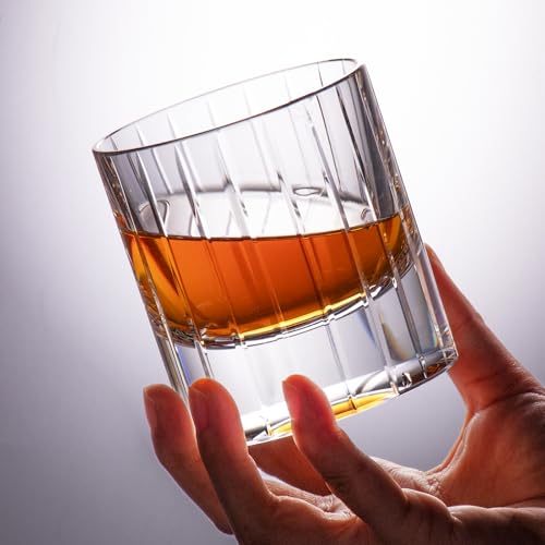 Crystal Whiskey Glasses Set of 2 Handcrafted Old Fashioned Glasses (2 Count)