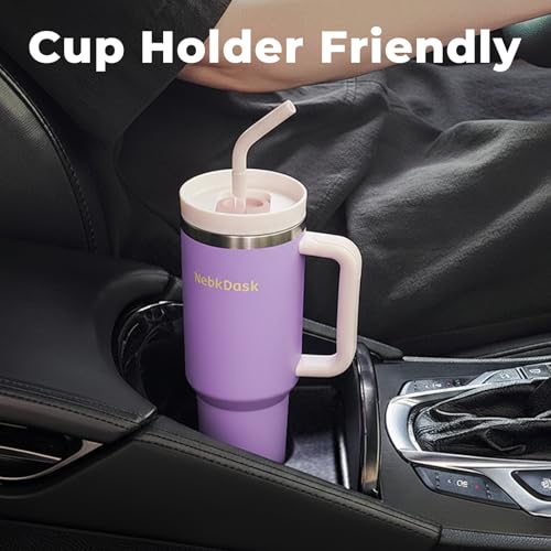 40 oz Tumbler with Handle and Straw