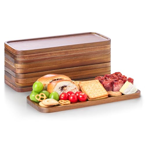 Acacia Wood Serving Platters and Trays (10 Count)