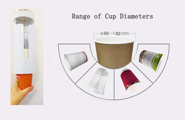 Coffee Machine or Water Dispenser Wall Mounted Disposable Cup Dispenser