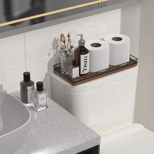 Oak Bathroom Toilet Tank Tray