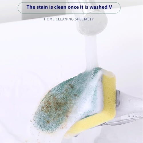 The Pot Brush with Green and Yellow Washing Pads Does not Damage The Pot Handle and can be Used to add Liquid