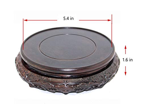 Oriental Luxury Round Elm Solid Wood Vase Display Stands Pedestal Base