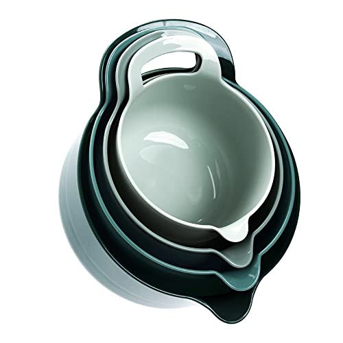 4 Pack Nesting Mixing Bowl with Pour Spout and Handle