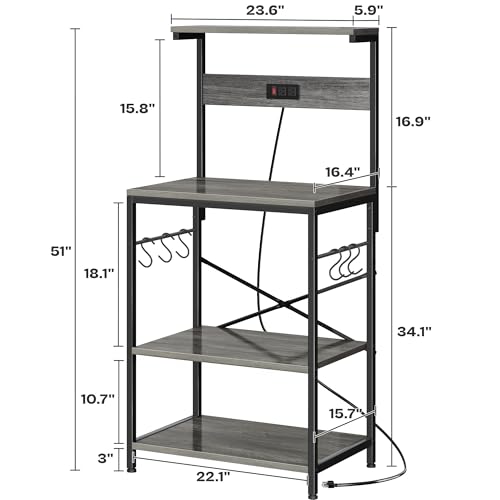 Kitchen Bakers Rack with Power Outlet