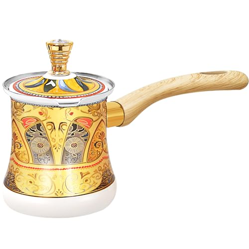 Retro Turkish Arabic Coffee Pot with Wooden Handle