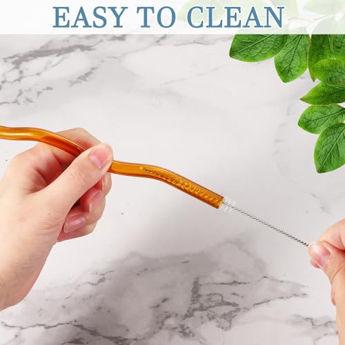 4 Pcs Reusable Glass Drinking Straws (4 Count)