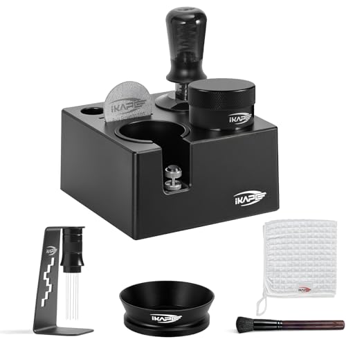 8-IN-1 51MM Espresso Tool Set, Coffee Tamper & Distributor Kit with Magnetic Funnel, Puck Screen, Tamper Station, WDT Tool, Cleaning Brush & Towel for Home Barista