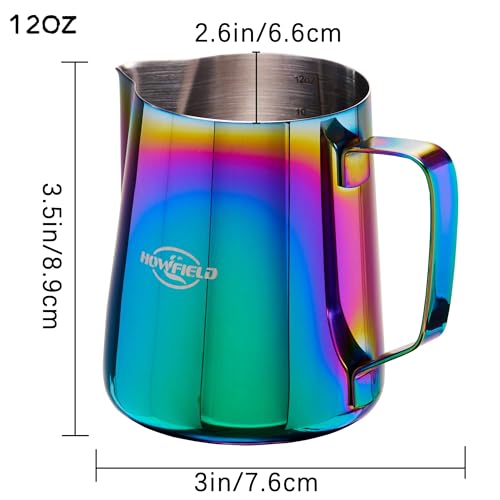 Milk Frothing Pitcher 12oz Stainless Steel for Cappuccino Latte Art