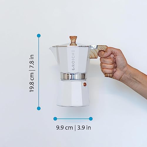 Milano Stovetop Espresso Maker Moka Pot 6 espresso Cup 9.3 oz White