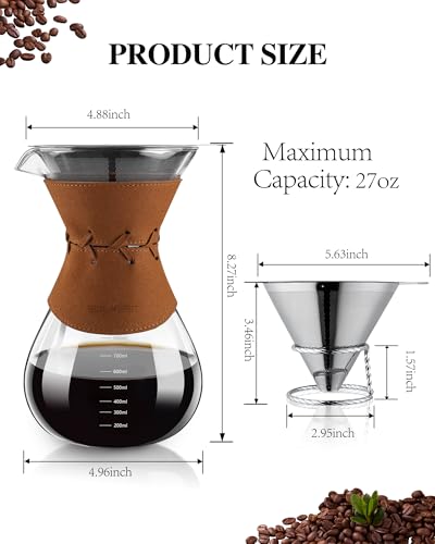 Pour Over Coffee Maker with Double