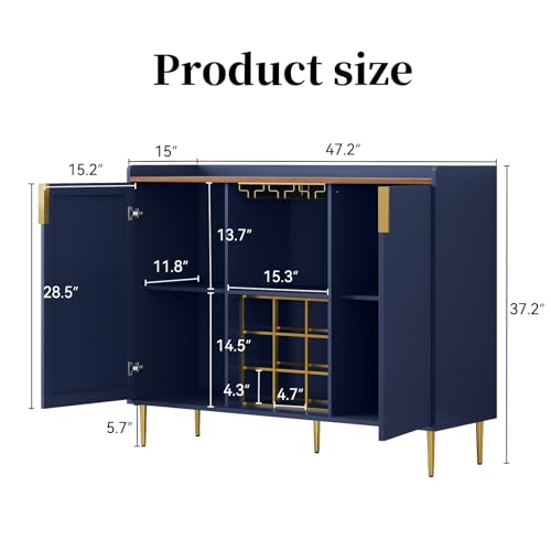 48" Wine Bar Cabinet with Fluted Texture