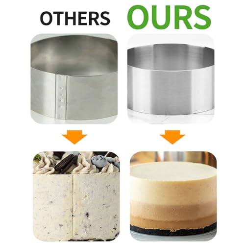 6pcs Seamless Cake Food Mold Cheesecake Stainless Steel Cooking Mousse Rings 3 Inch Round Pastry Cutter for Baking