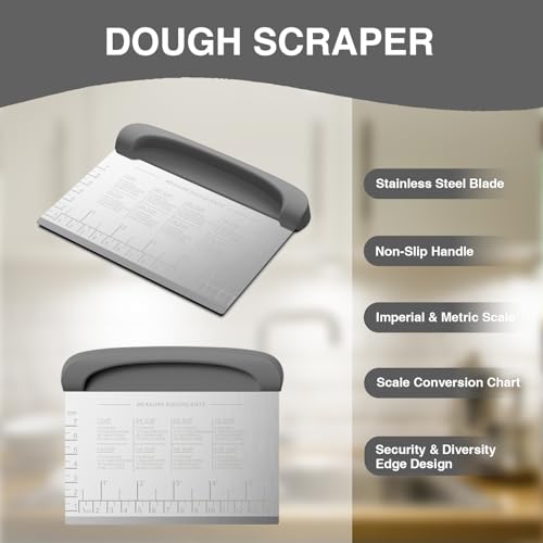 Bench Scraper Dough Scraper Bowl Pastry Scraper for Bread Cake Pizza