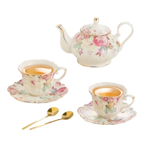 Country Roses Porcelain Tea Set