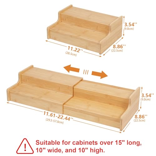 2 Tier Expandable Bamboo Coffee Mug Holder