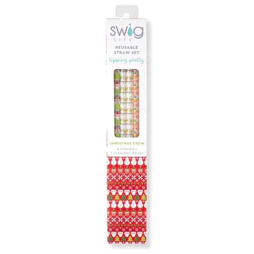 Pack of 6 Reusable Plastic Straws with Cleaning Brush (6 Count)