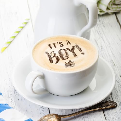 Coffee Stencils and Cookies Decoration 14Pcs 2.8”x2.8” and 4.3”x4.3” (14 Count)