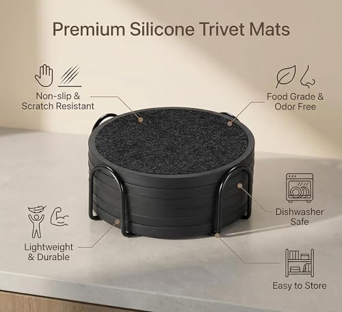 Absorbent Coasters for Drinks with Holder