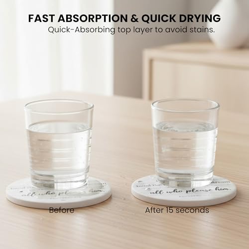 Christian Coasters Set of 6 with Holder