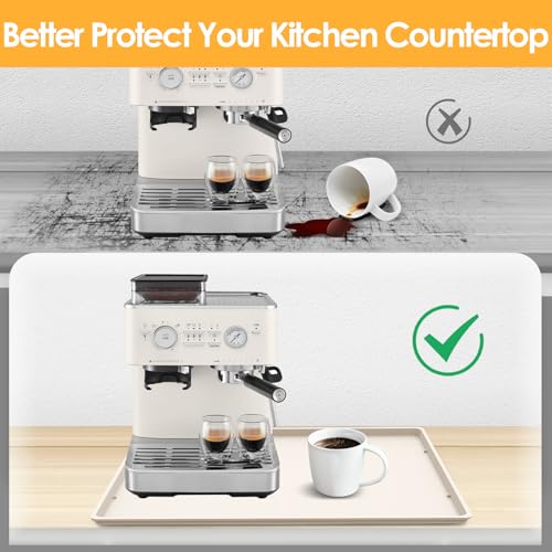 Silicone Coffee Maker Mat with Lip for Countertops