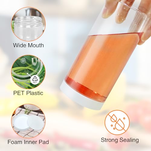 Plastic Jars with Lids 16 OZ (24 Count)