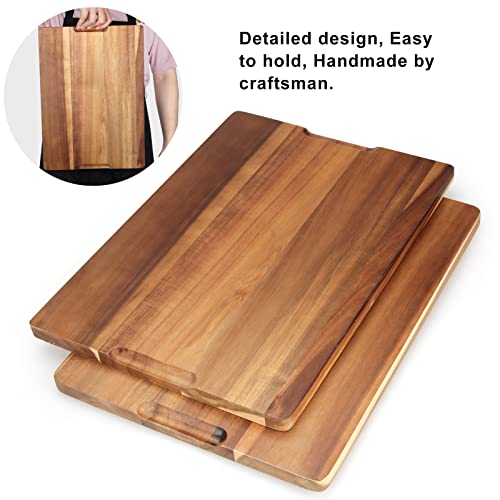 17" Acacia Wood Cutting Boards for Kitchen Meat Large Wooden Chopping Board