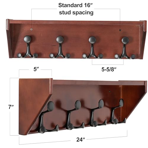 Wall Shelf with Hooks